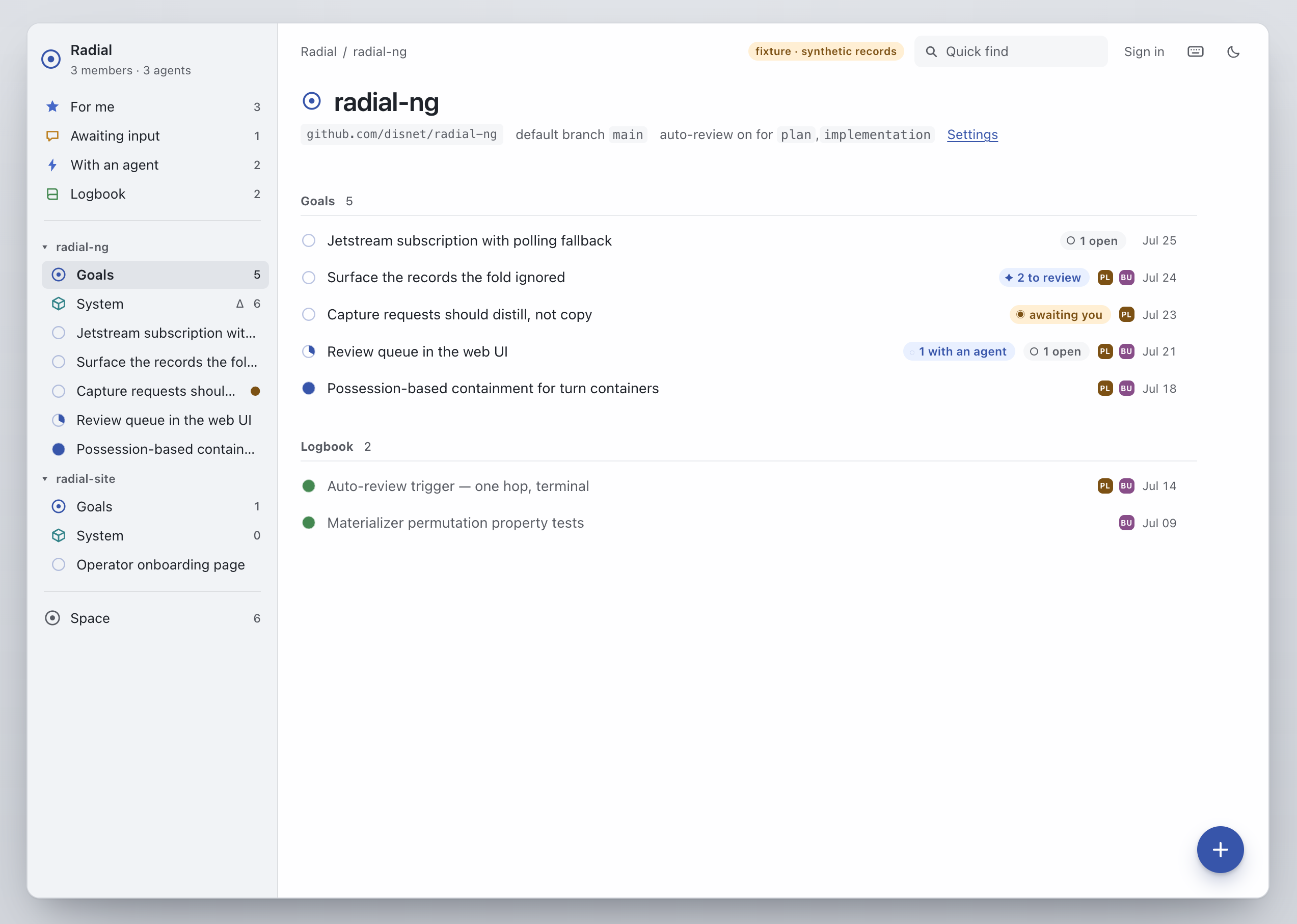 Screenshot of Radial