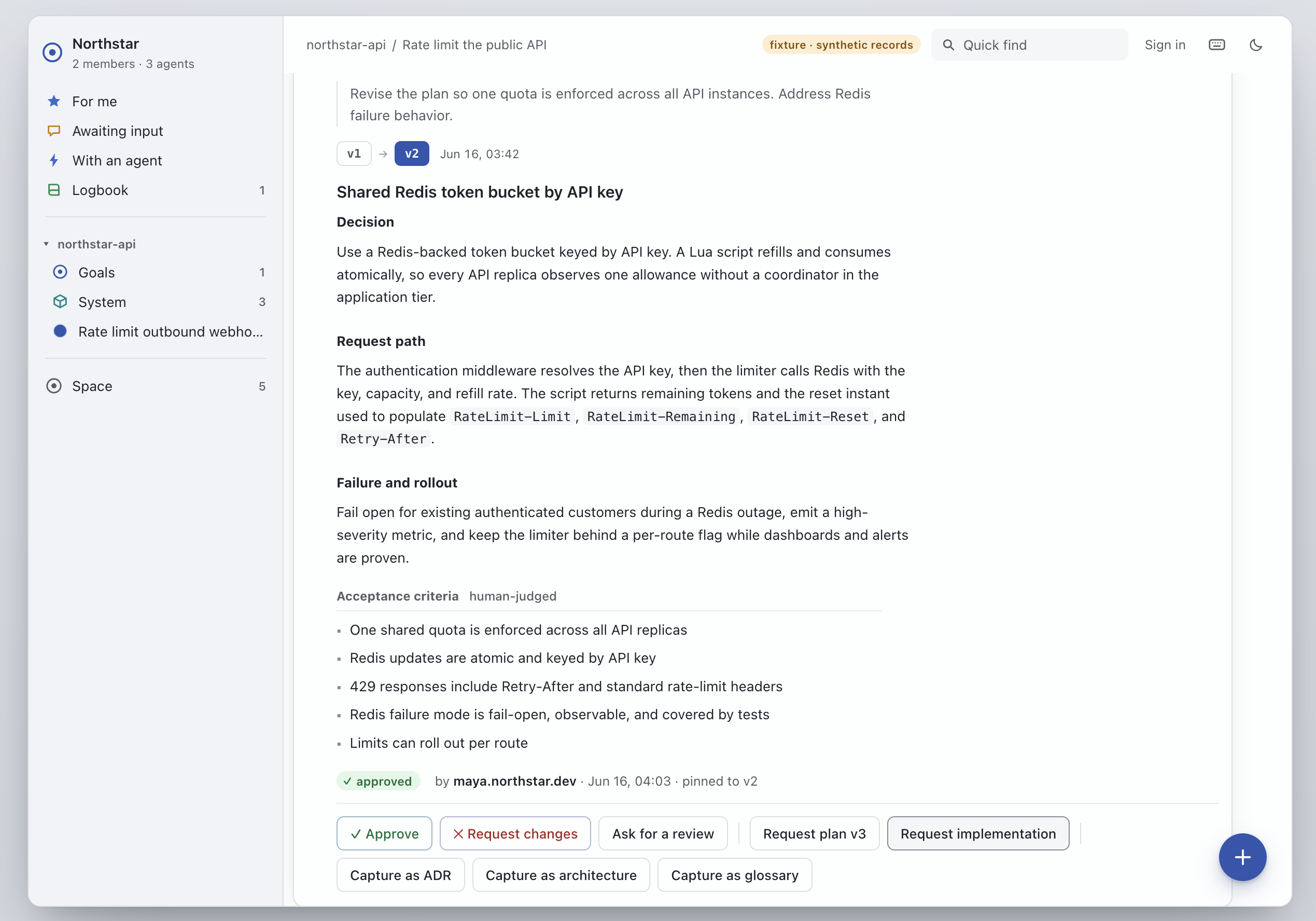 Radial showing a plan v2 artifact using Redis